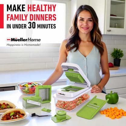MUELLER HOME Pro-Series 10-in-1 Stainless Steel Multi Vegetable Chopper