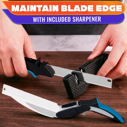 2 in 1 Kitchen Scissors for Food with Knife Sharpener (Grey)
