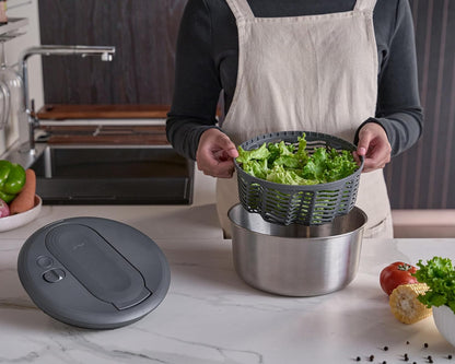 Zyliss Swift Dry Salad Spinner - Fruit Cleaner & Lettuce Spinner with Push Pump - Non-Slip Bowl - Dishwasher Safe - Large