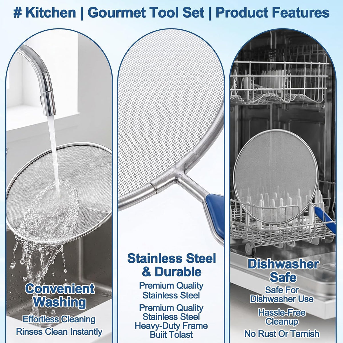 2 Pack Splatter Screen for Frying Pan, 8 InGrease Splatter Screen