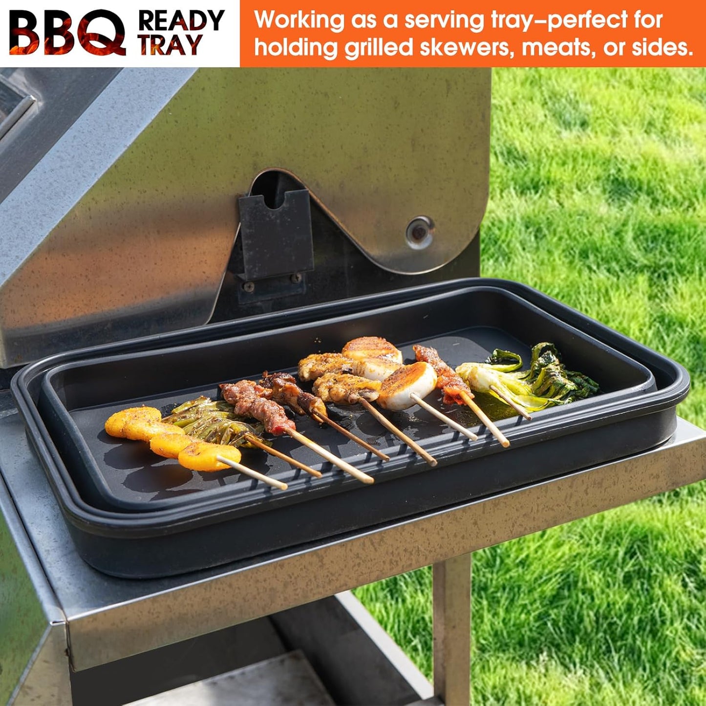 Silicone Collapsible Marinating Container with Lid for Meat, 2.64Gal/10L, Extra Large Collapsible BBQ Prep Tub, Transparent Locking Lid, XL Grill Prep Trays and Carry System, BBQ Must-Have, Black