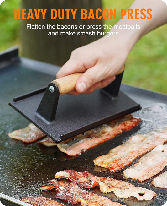 HOMENOTE Griddle Accessories for Blackstone, Commercial Grade 12 Inch Heavy Duty Melting Dome with Round Cast Iron Smash Burger Press Perfect for Flat Top Hibachi Grill Outdoor Indoor