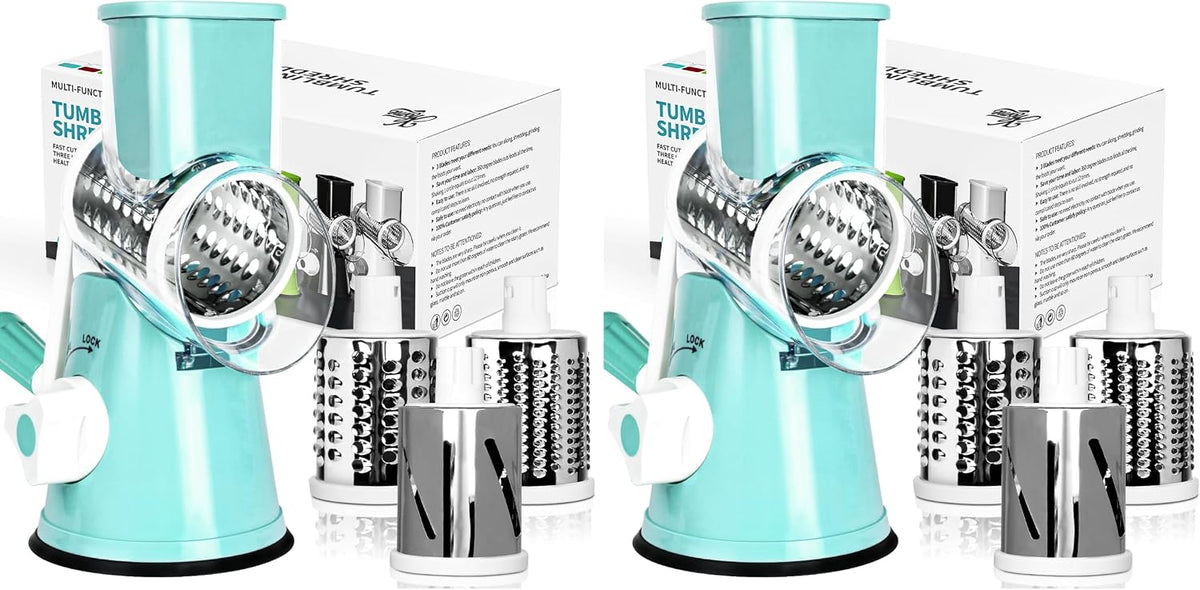 X Home Rotary Cheese Grater, Blue, for Kitchen