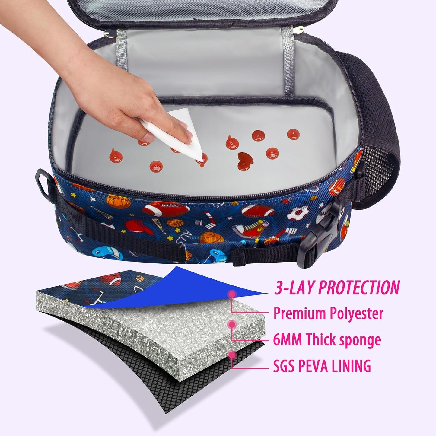 RLGPBON Kids Lunch Bag,Insulated Lunch Box for Girls,Lunch Bag Toddler Teen,School Daycare Cute Travel bags
