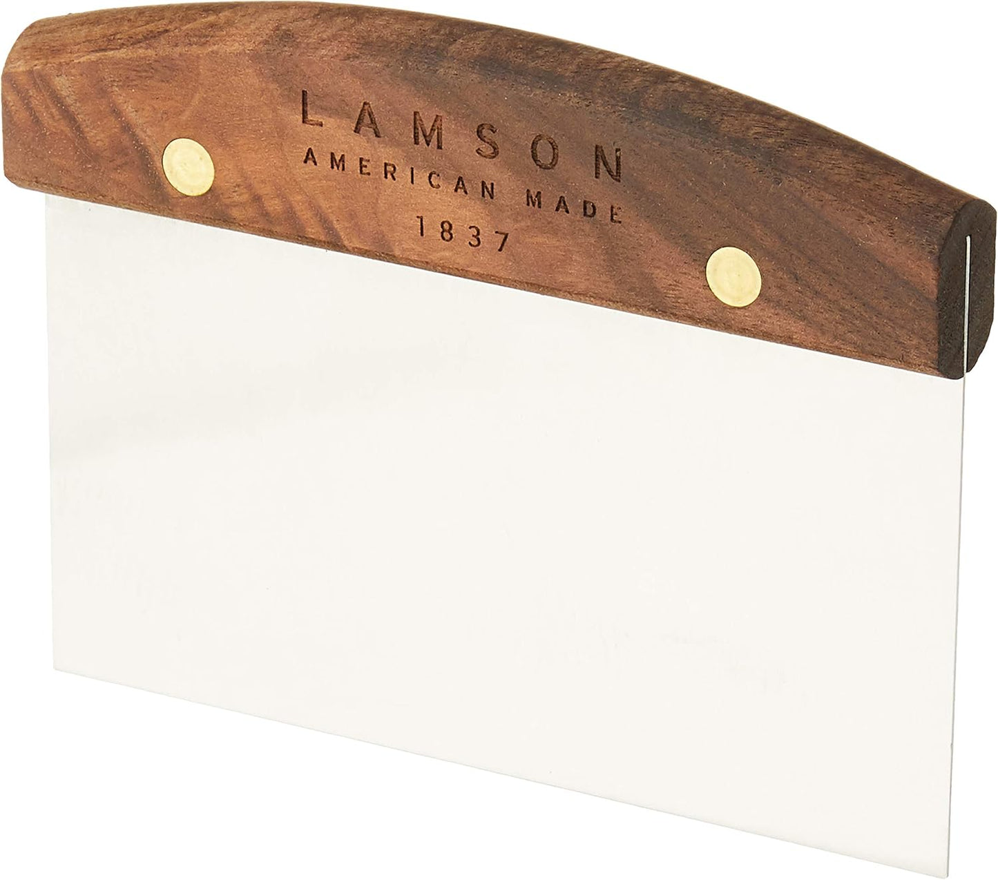 Lamson Kitchen Utensils - 3" x 6" Bench Scraper, High-Carbon Stainless Steel Dough Scraper, Ergonomic Riveted Walnut Handle, Handcrafted, Full-Tang Design, Built to Last