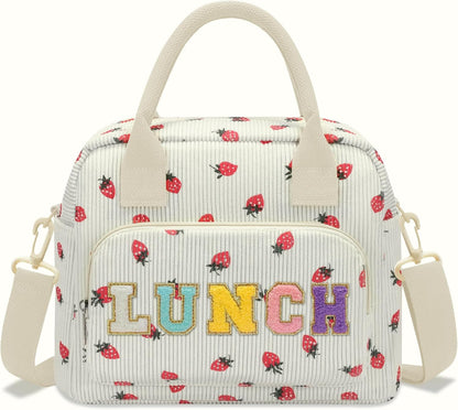 RLGPBON Insulated Lunch Bag Teen Girls, Preppy Lunch Box Large Insulated Lunch Bag Reusable Lunch Tote Bag, Preppy LunchBag for Girls School Travel Picnic