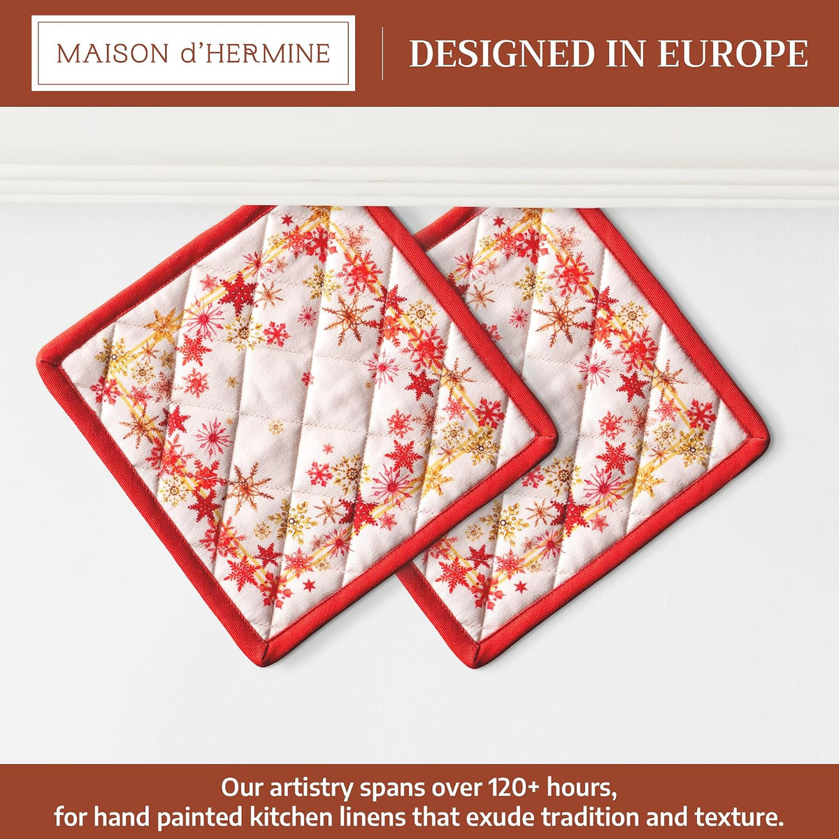 Maison d' Hermine Pot Holders 100% Cotton Potholders (8" x 8") - Colors B