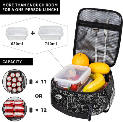 Dinosaur Volcano Insulated Lunch Bag for Women & Men, Reusable Leak-Proof Lunch Box with Cooler Compartment, Lunch Tote for Adults Work Travel Picnic Durable & Washable