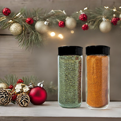 JARMING COLLECTIONS 16oz Glass Spice Shakers with Lids – Large Seasoning Containers with Shaker Tops for Kitchen, Pantry & Herb Storage
