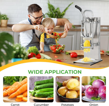 4-in-1 Commercial French Fry Cutter, 4-Blade Vegetable Chopper