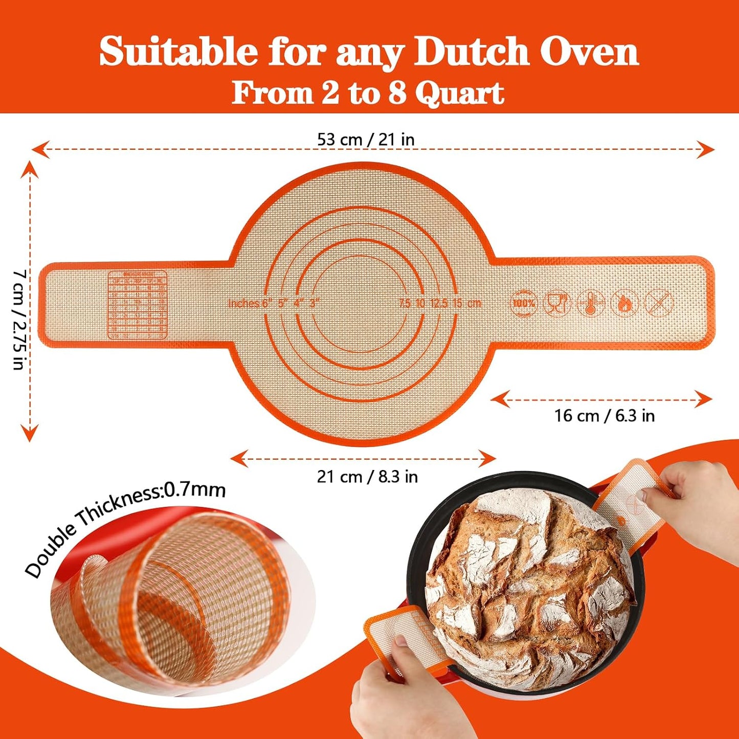 UBeesize Oversize Silicone Baking Mat, 23.6x31.5 Inch Non Stick Pastry Mat with Measurements, XXL Large Nonslip Counter Mat, Fondant/Pie Crust Mat for Making Cookies Macarons Bread Baking Supplies