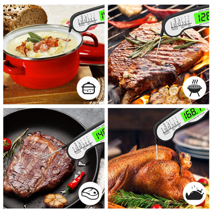 AWLKIM Meat Thermometer Digital, Instant Read Food Thermometer, Red
