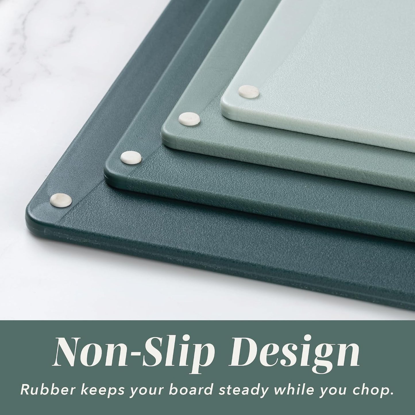 COOK WITH COLOR Non-Slip Cutting Board Set – Kitchen Essentials with Easy Grip Handle for Meat, Veggies, and Fruits, 3 Cutting Boards, Speckled White