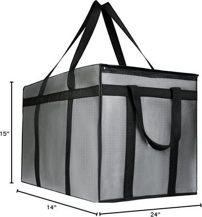 musbus Extra large XXXL Insulated Food Delivery Bag Cooler Bags Keep Food Warm Catering Therma Catering Bag for doordash 22x14x13 Cooler Bags Therma Shopper hot warming RED Pizza BLACK