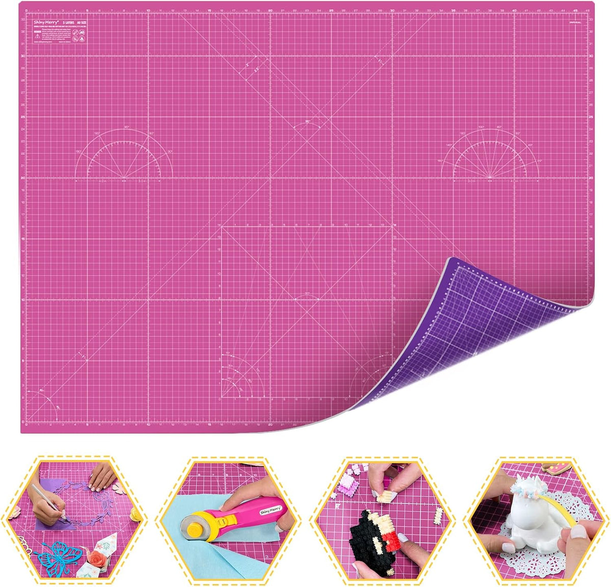 Self Healing Cutting Mat A3 12"x 18" Double Sided Pink Mat