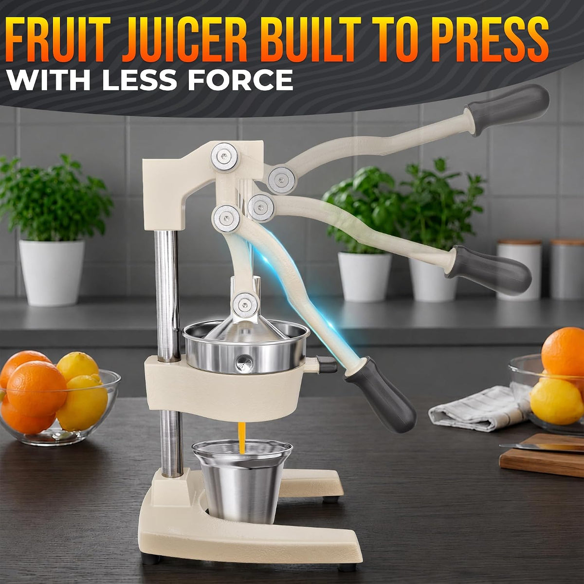 NADOBA Lemon Squeezer and Lime Squeezer, Max Extraction Citrus Hand Juicer