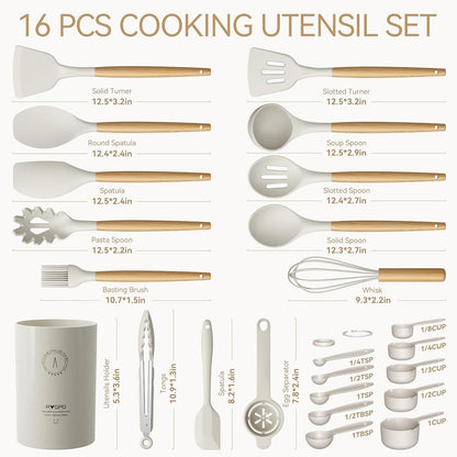 Silicone Kitchen Utensils Set, Heat-Resistant Cooking Utensils, BPA-Free