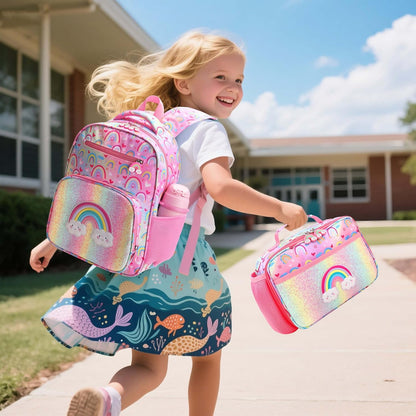RHCPFOVR Kids Lunch Bag - Insulated Lunch Box for Boys Girls,Washable Lunch Bag and Reusable Toddler Leak-proof Lunchbox for School and Daycare - Colors A
