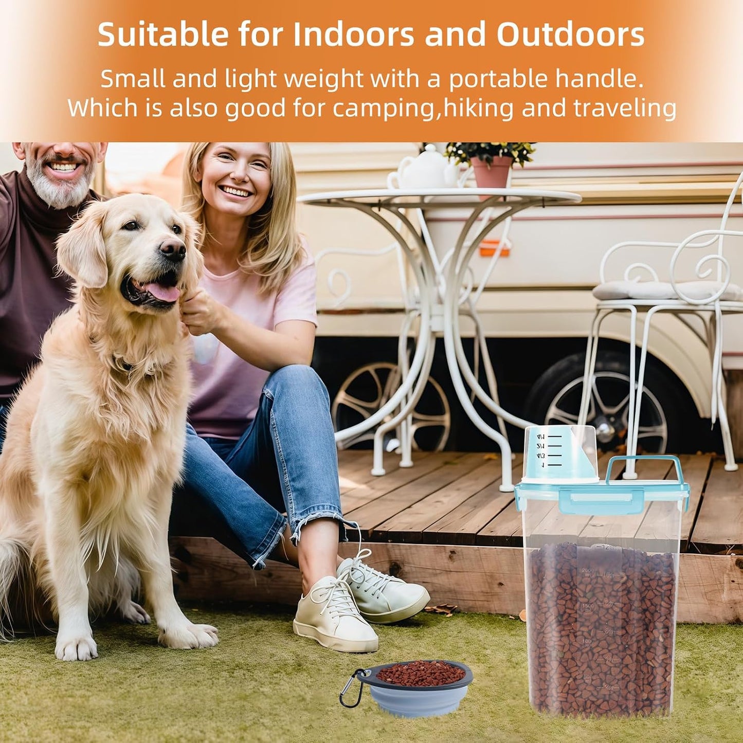 LEAWALK Airtight Small Cat Dog Pet Food Storage Containers BPA Free, with Large Pour Spout/1 Measuring Cup/ 4 Safety Locks and Double-layer Silicone Strip (Olive Gray x 2, 3L-2pack)