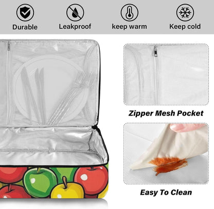 Casserole Carriers for Hot or Cold Food Reusable Casserole Dish Carrier Insulated Thermal Large Capacity Durable Perfect for Party Camping Family Gatherings Yellow Fish - Colors A