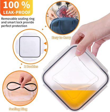 52 PCS Large Food Storage Containers with Lids Airtight, BPA-Free Leakproof Plastic Meal Prep Containers Reusable,Microwave & Dishwasher & Freezer Safe,Includes Labels & Pen