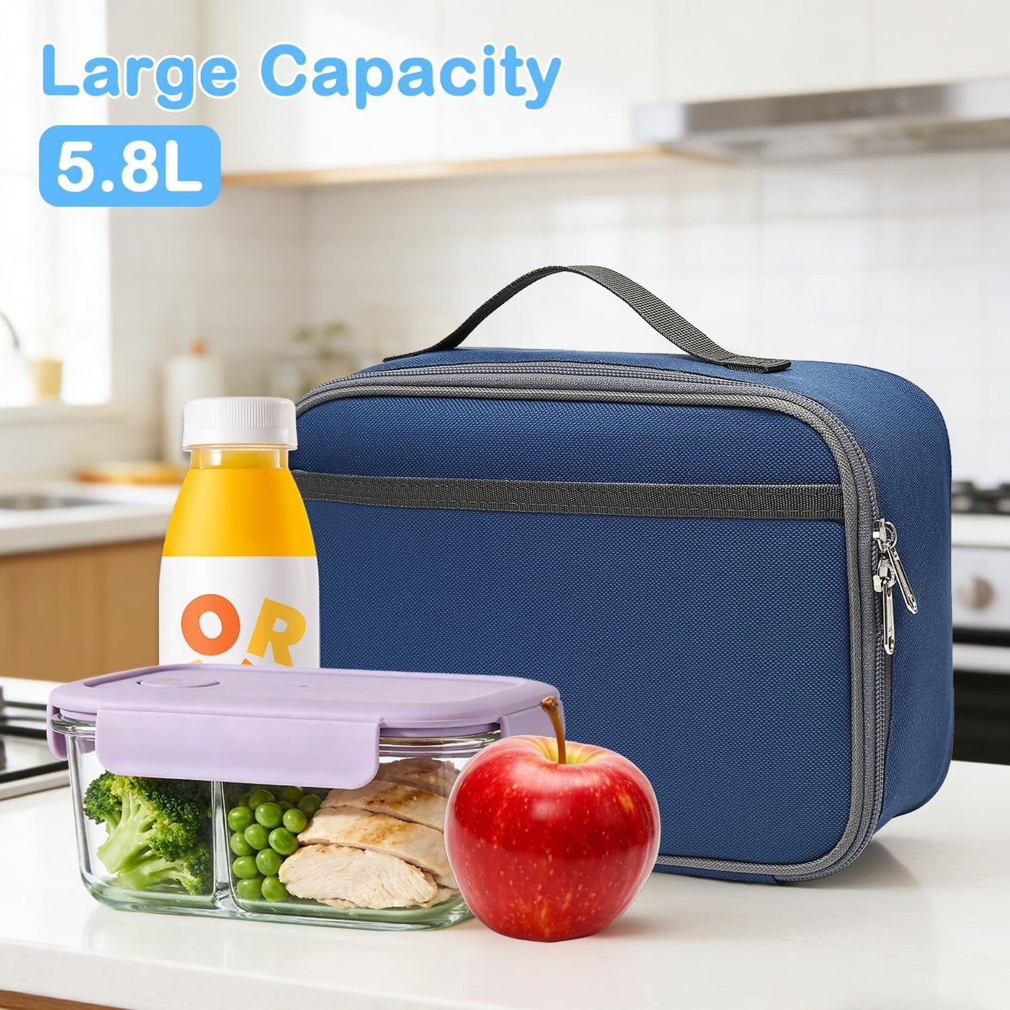 FlowFly Kids Lunch box Insulated Soft Bag Mini Cooler Back to School Thermal Meal Tote Kit for Girls, Boys, Astronaut - Colors B