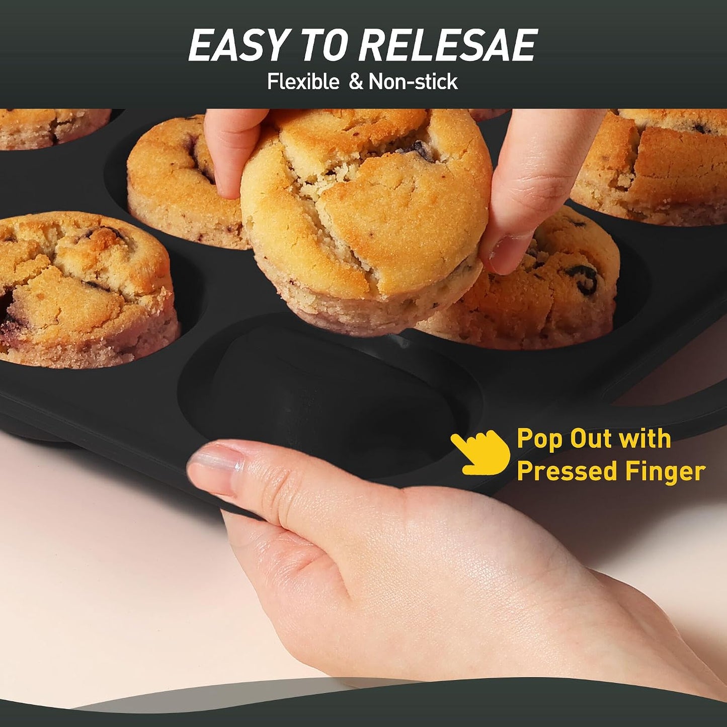 2 Packs 12 Cups Silicone Muffin Pan for Baking with Metal Reinforced Frame Regular Size Cupcake Pan Tray Egg Bites Silicone Cookie Molds Muffin Tin Tart Pans Sheet Set for Oven Dishwasher Safe