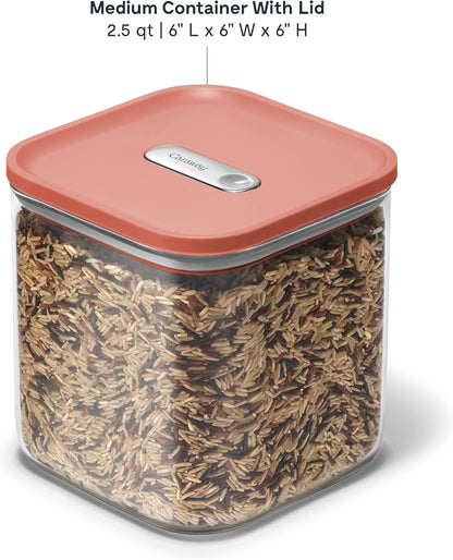Caraway 4qt Glass Airtight Food Storage Container with Lid – Non-Toxic, BPA-Free Kitchen Storage Container – Stackable, Space-Saving Airtight Container for Dry Goods and More - Mist