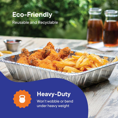 Aluminum Pans 9x13 Disposable Aluminum Foil Pans with Lids [10-Sets] Large Baking Pan Trays - Heavy Duty Tin Tray & Lid - Half Size Chafing Dishes for Roasting, Cooking, Heating or Steam