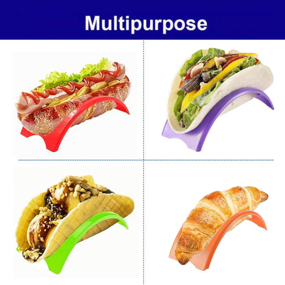18PCS Individual Taco Holder Stand, MONGSEW Colorful Taco Holders Set of 18, Taco Stands for the individual serving, PP Materials Soft or Hard Taco Shell Holder, Dishwasher & Microwave Safe
