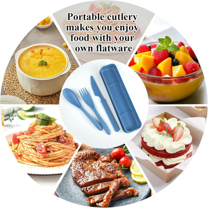 4 Sets Reusable Utensils Set with Case, Travel Utensils with Case, Reusable Utensils for Lunch Box Accessories, Portable Lunch Utensils Set for Travel Daily Use