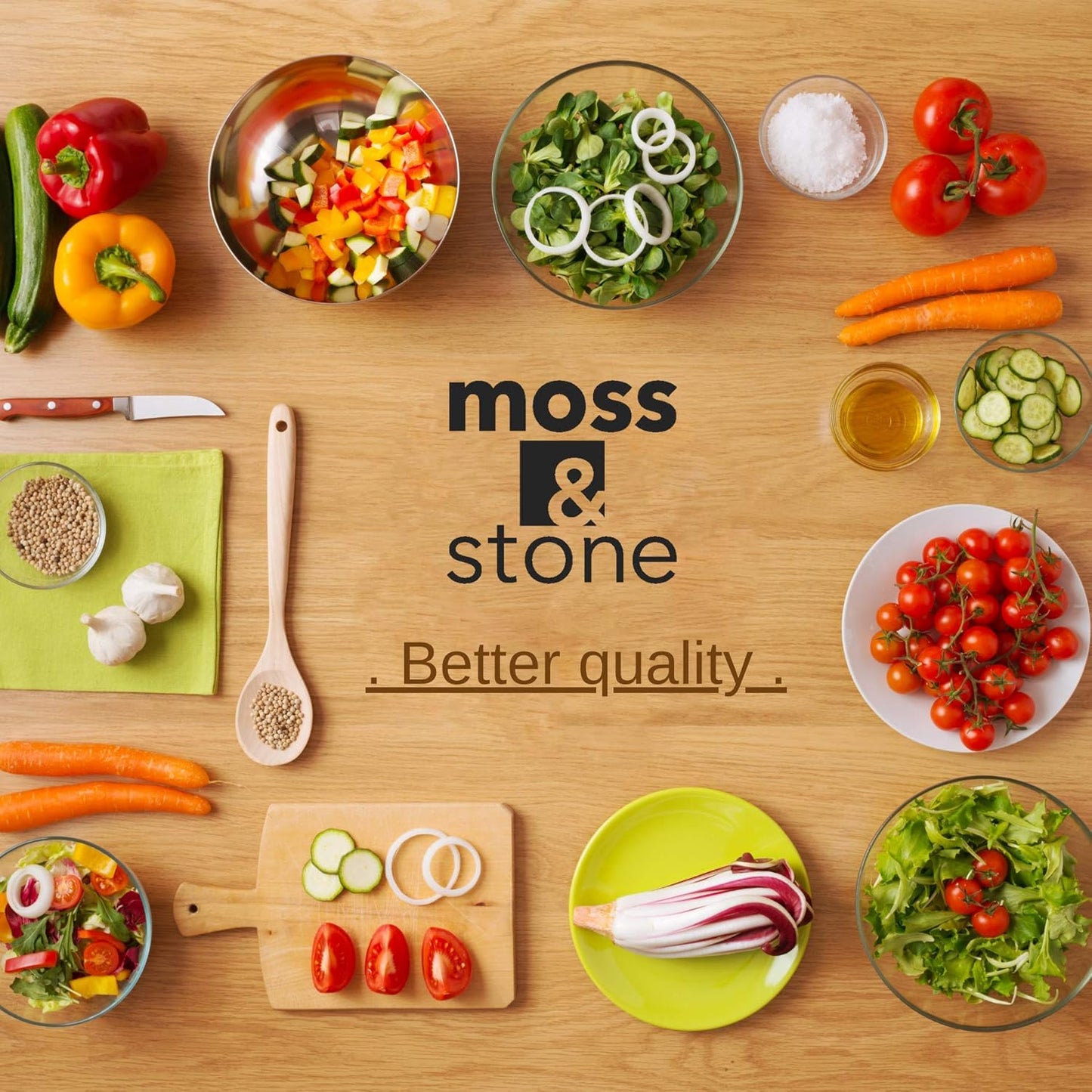 Moss and Stone Rectangular Borosilicate Glass Meal Food Containers - Prep Food Storage Containers Airtight - Snap Locking Lids – Microwave, Oven, Freezer, Dishwasher Safe – with 2 Compartment 2 Pack