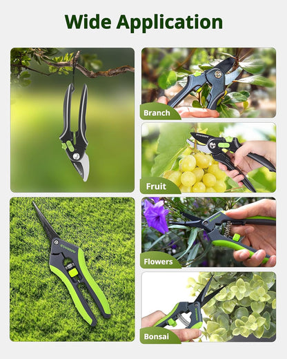 2pcs 6.5" Pruning Shears for Gardening Ultra Sharp Garden Scissors