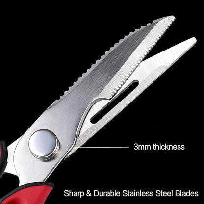 Kitchen Scissors for Food Heavy Duty, All Purpose Kitchen Shears that Come Apart Dishwasher Safe, Sharp Stainless Steel Cooking Scissors for Meat, Poultry, Fish (Grey)
