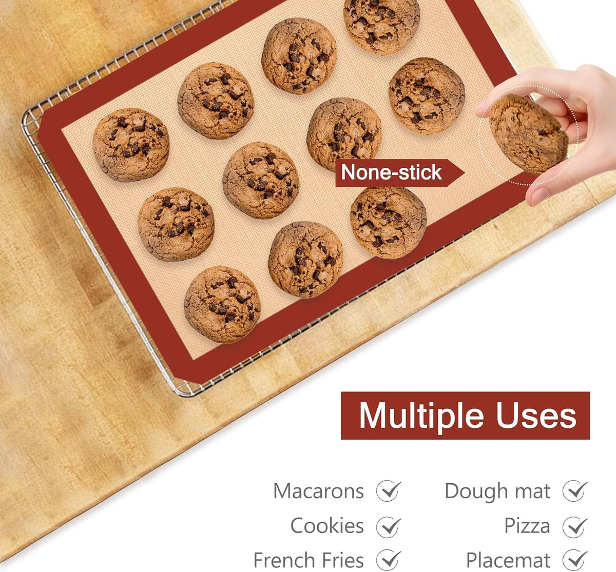 Silicone Baking Mat, Nonstick & Reusable