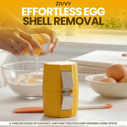 Egg Cracker & Egg Shell Opener Tool - Easy Egg Shell Cracker for Clean Shell Opening - Egg Opener & Kitchen Gadget for No Mess Breakfast & Meal Prep (Black)