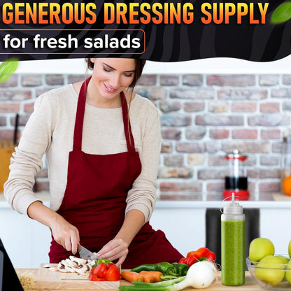 BURIUS Inverted Condiment Squeeze Bottles 16 oz for Sauces, Honey