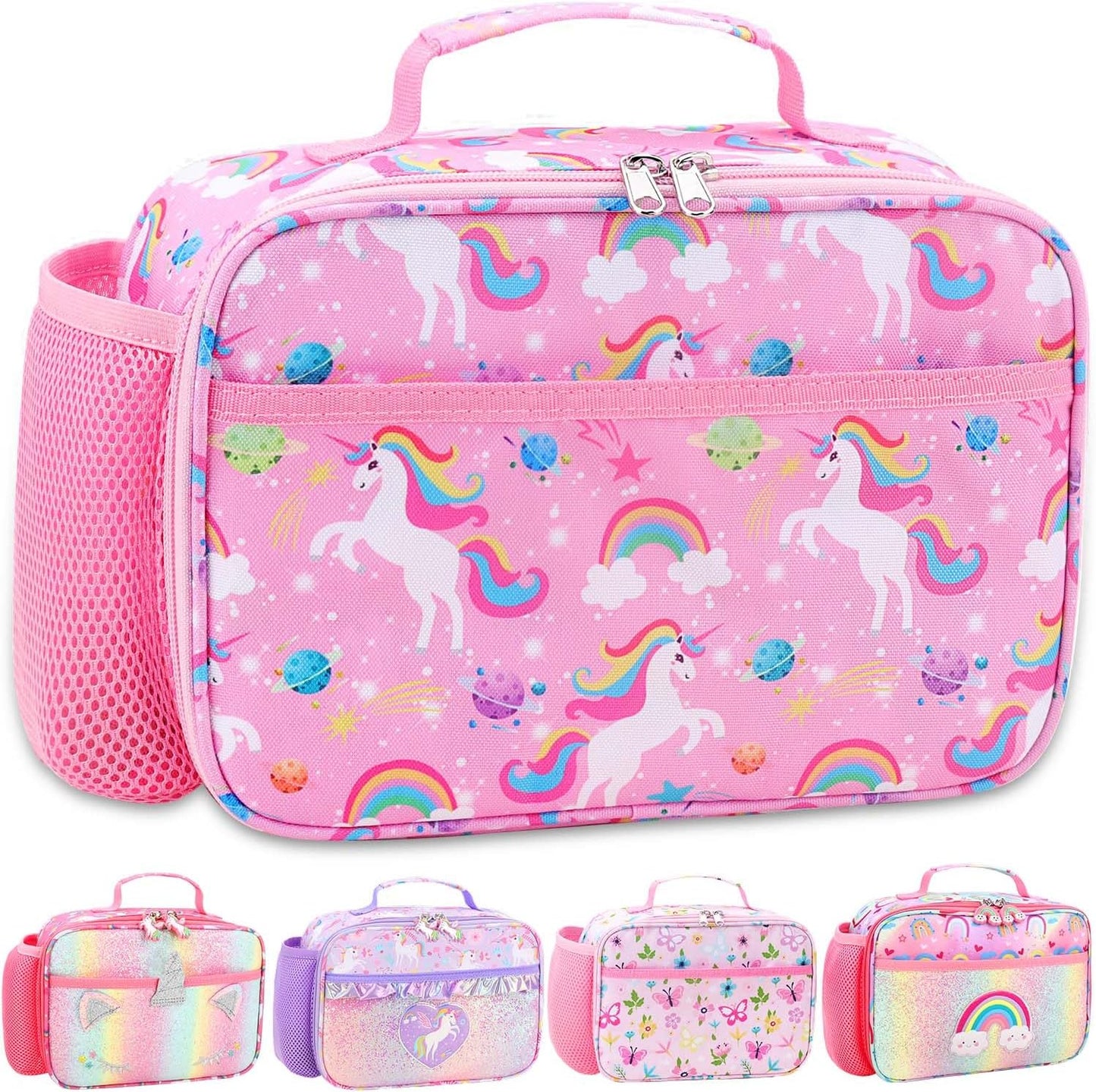 RHCPFOVR Kids Lunch Bag - Insulated Lunch Box for Boys Girls,Washable Lunch Bag and Reusable Toddler Leak-proof Lunchbox for School and Daycare - Colors A