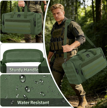 Tactical Pistol Range Bag, Gun Range Bag for Handguns, Shooting Duffle Range Pistol Bag with 6X Magazine Slots, Extra Pockets for Ammo and Essentials