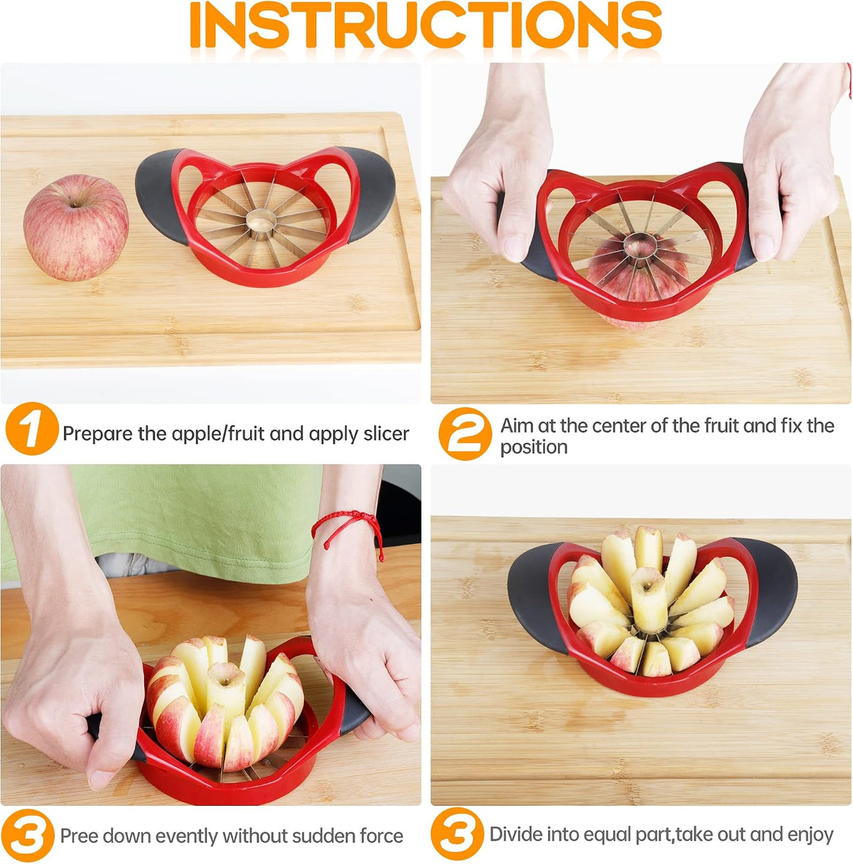 Supercenter Apple Cutter, Apple Corer and Slicer - 4.72 Inch Apple Slicer