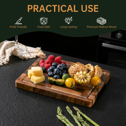 THETCHRY Teak Wood Cutting Board Set of 3 Wooden Cutting Boards for Kitchen | Premium Teak Wood • FSC Certified • Deep Juice Groove • Built-In Handles • Non-Slip Feet • 3 Practical Sizes • Gift-Ready Box