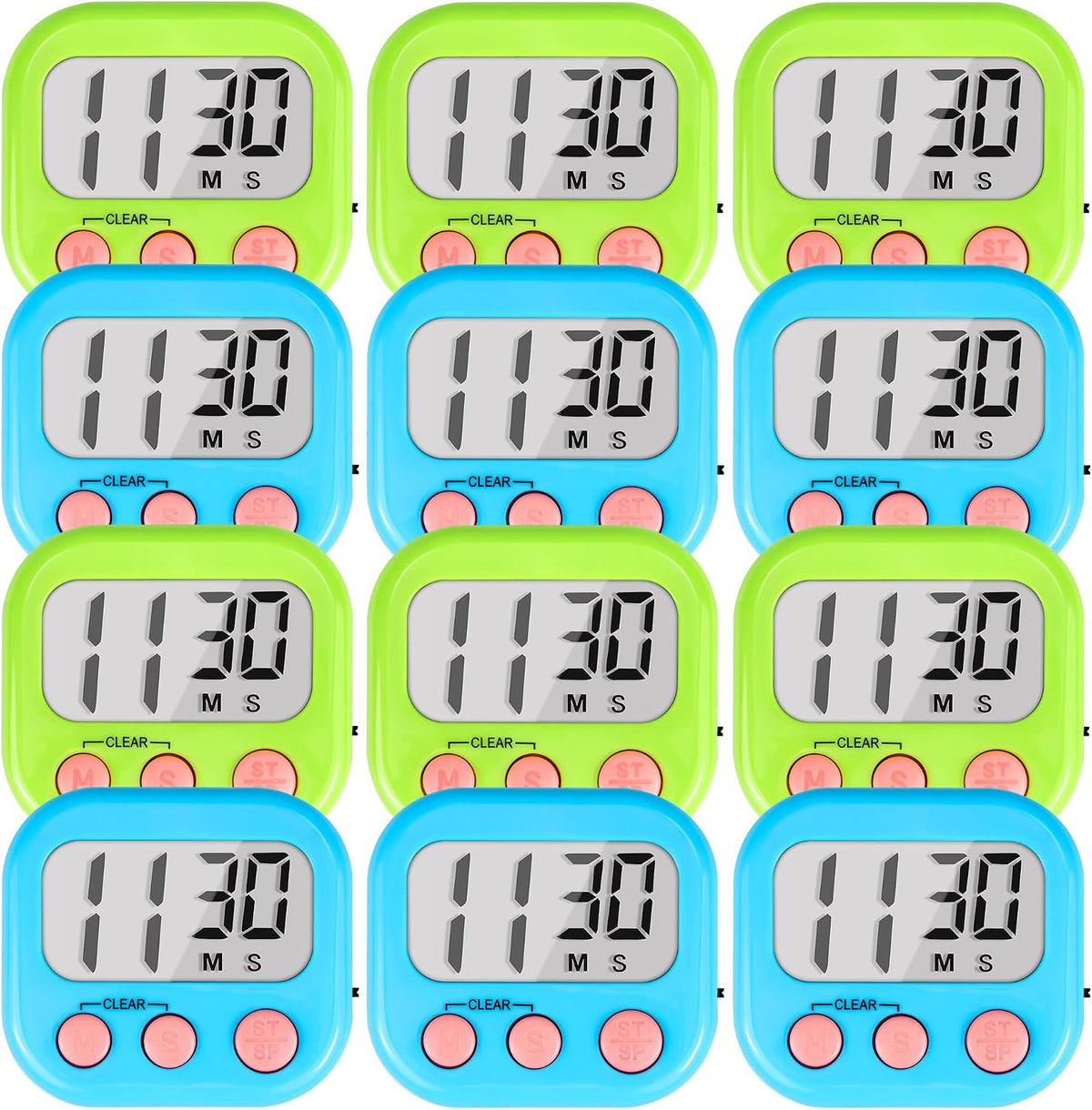 Timer for Kids Digital Kitchen Timers for Cooking- White Pink