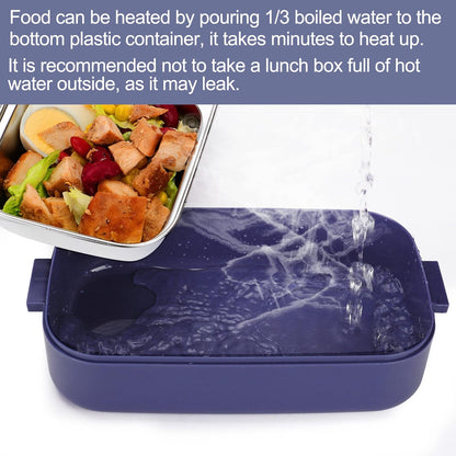 Stainless Steel Bento Box for Adults&Kids,Japanese Leakproof Lunch Box Divided Food Meal Storage Containers Set Stackable 2 Layer for Children School Picnic Beige