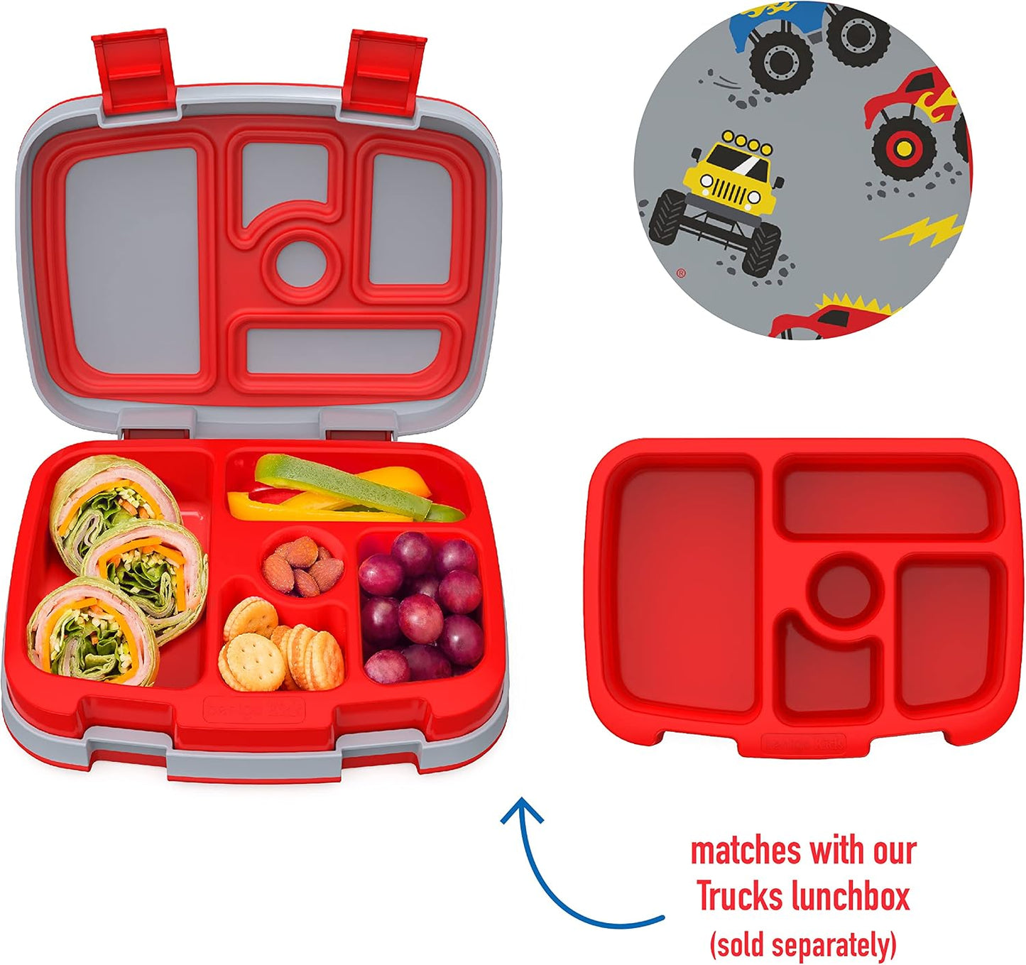 Bentgo® Kids Prints Tray with Transparent Cover - Reusable, BPA-Free, 5-Compartment Meal Prep Container with Built-In Portion Control for Healthy Meals At Home & On the Go (Mermaids in the Sea)