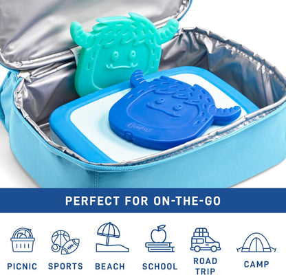Cool Coolers Kids Lunch Box Ice Packs, Slim Ice Packs for Lunch Bags, Lunch Ice Packs ReusableMulticolored 4 Pack (Butterfly)