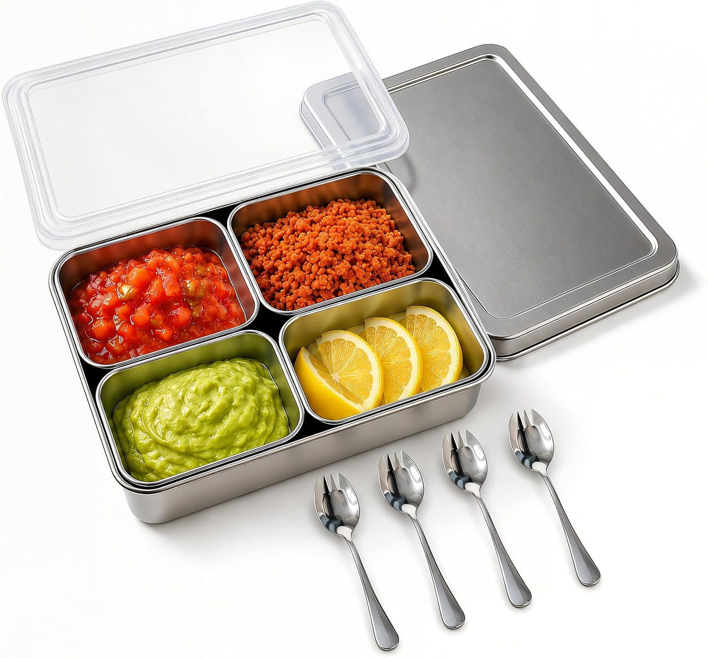 Stainless Steel Yakumi Pan, Yakumi Pans, Yakumi Mise En Place, Mise En Place Containers, Japanese Food Container, Condiment Containers, Multi Compartment Food Containers (8 Compartment)