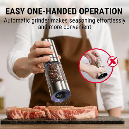 TempPro Rechargeable Electric Salt and Pepper Mill Set with Large Capacity