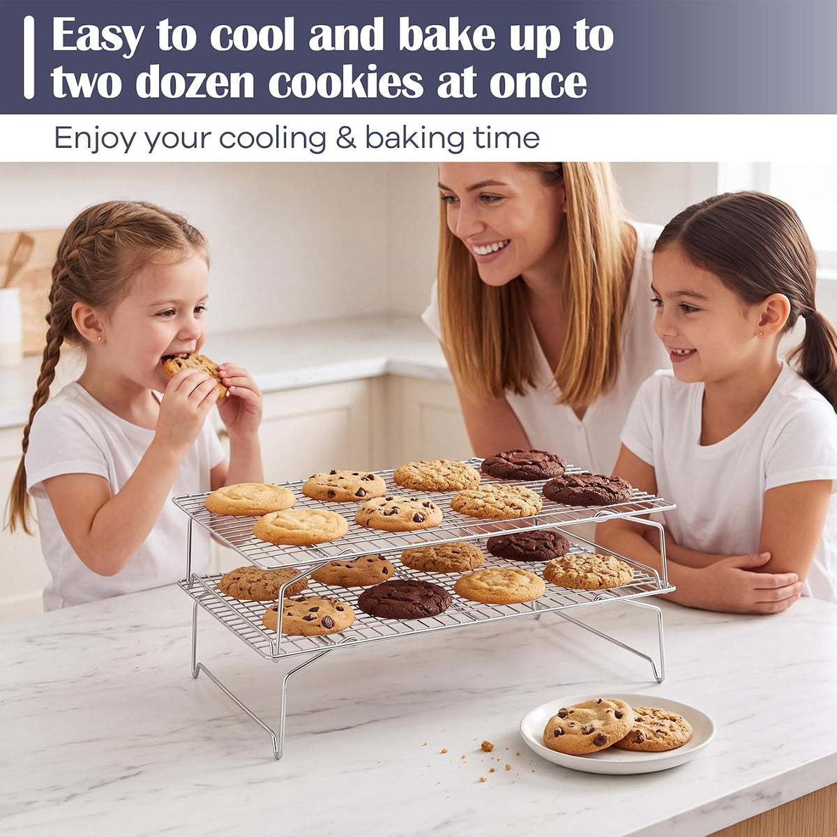 P&P CHEF 4 Tier Stackable Cooling Racks for Cooking and Baking, 15" x 10"