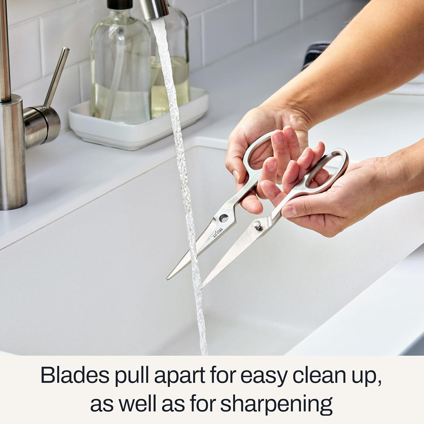 All-Clad Stainless Steel, All Purpose Kitchen Shears,Heavy gauge, Ergonomic, Rust-resistance, Food Scissors for Kitchen, Chicken, Poultry, Fish, Meat,Shelfish, Snipping herbs, 8.19 inch, Silver