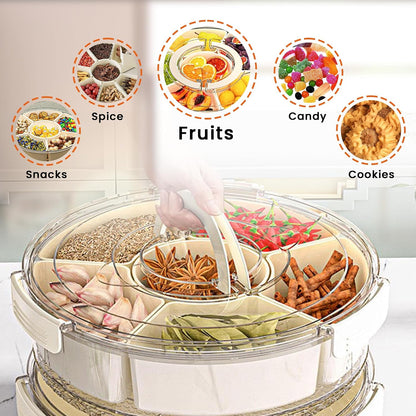 Reusable Snack Containers with Lids Veggie Trays for Fridge, Party Serving Trays with Handles, Snack Box for Kids Toddlers & Adults, Leak-Proof Fruit & Salad Storage Containers